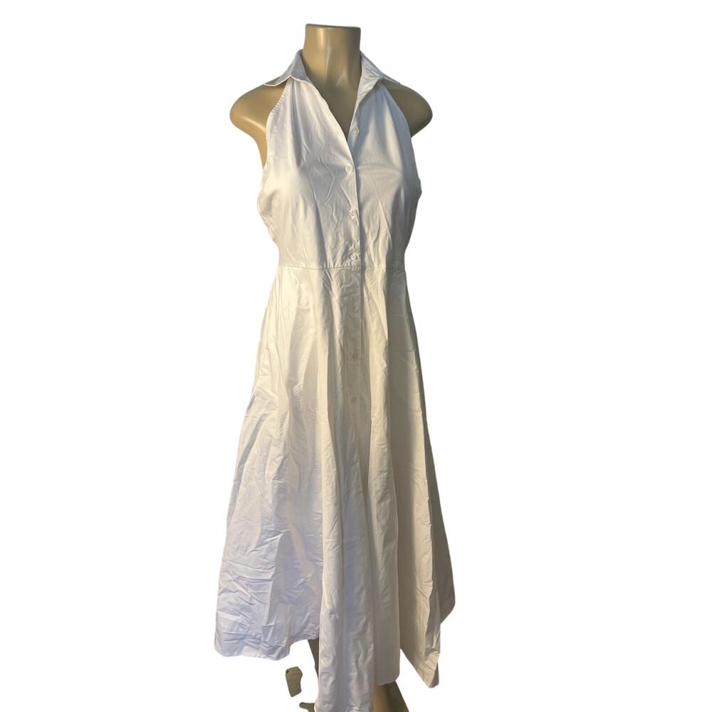 Boston Proper White Halter Style Dress with collar Size 6